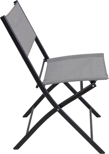 Miniatura 6 de BTEXPERT Juego de muebles de comedor de 3 piezas para patio, mesa de picnic plegable portátil, dos sillas para exteriores, plegable, gris