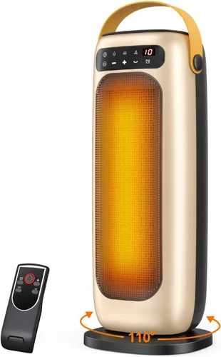 Calentador de espacio, calentadores eléctricos de cerámica PTC de 1500 W para uso en interiores con control remoto, calentador de habitación de 4
