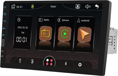 Miniatura 9 de UNITOPSCI 9 pulgadas único DIN inalámbrico Apple CarPlay Android Auto coche estéreo pantalla táctil Bluetooth FM receptor de radio de coche espejo