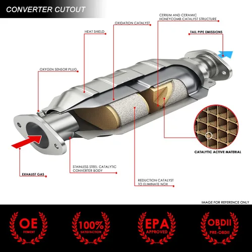 Miniatura 3 de Auto Dynasty Kits de tubos de escape de convertidor catalítico delantero de estilo de fábrica compatibles con Toyota Camry 2.4L Hybrid 2007-2011