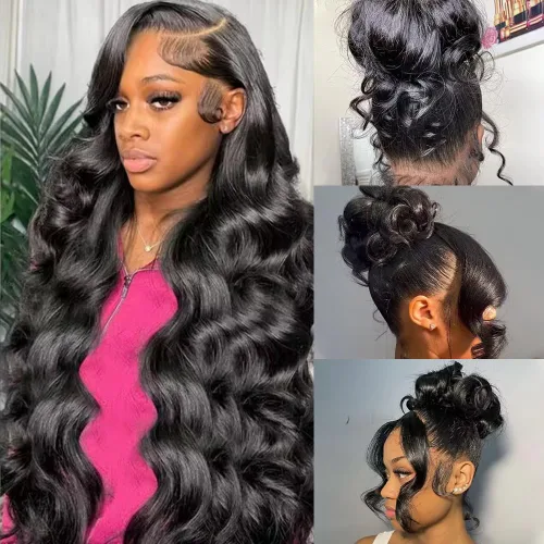 Miniatura 13 de Peluca de cabello humano rizado birmano con extremo en espiral 200% de densidad 360 Encaje frontal completo de alta definición Pelucas de cabello