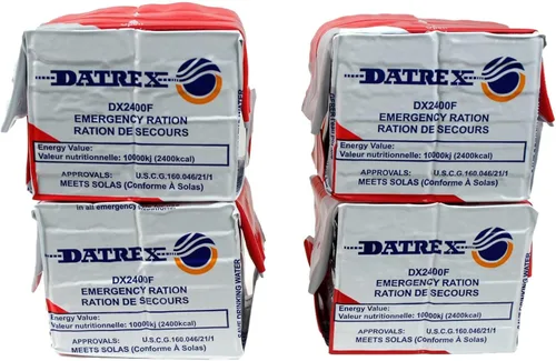 DATREX. Barras de ración de alimentos en caso de catástrofe o supervivencia, 2400 Calorías por paquete de 12 barras.