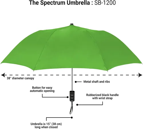 Miniatura 5 de STROMBERGBRAND UMBRELLAS The Spectrum Popular Style - Paraguas de viaje compacto de 42 pulgadas para lluvia, viento y sol, resistente y ligero