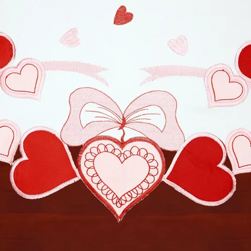 Miniatura 3 de Bufanda bordada con diseño de corazón y mantel (70 x 17 pulgadas)