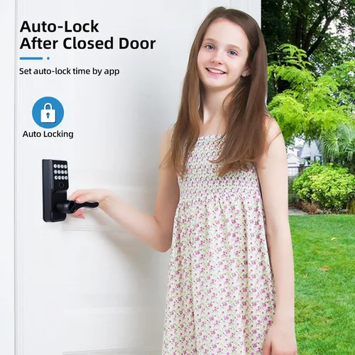 Miniatura 5 de Cerradura de puerta inteligente con huella dactilar sin llave: cerradura electrónica digital LORVIBO con código de contraseña, perilla de puerta