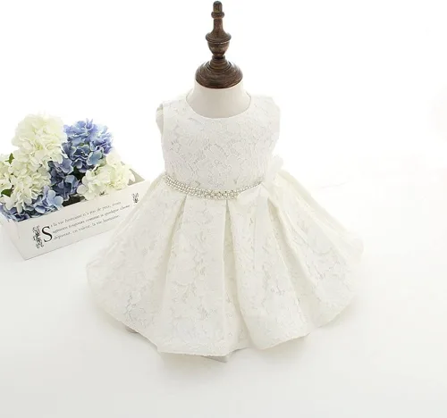 Miniatura 3 de Meiqiduo Conjunto de 3 piezas para niñas y bebés, bautizo, vestido formal de boda