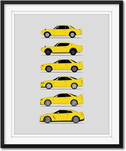 Miniatura 15 de Custom Car Posters Póster hecho a mano compatible con Nissan Skyline GT-R e impresión de Nissan Skyline GTR (KPGC10, KPGC110, R32, R33, R34, R35)