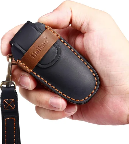 Miniatura 5 de ontto Cubierta de llave de coche inteligente con 3 botones con llavero, piel de piel, protección completa para Hyundai Sonata 2020 2021, color negro