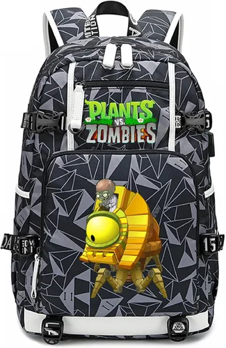 Miniatura 7 de ISaikoy Game Plants vs. Zombies - Mochila de hombro para libros, mochila escolar, color gris, Gris 15, Mochilas Daypack
