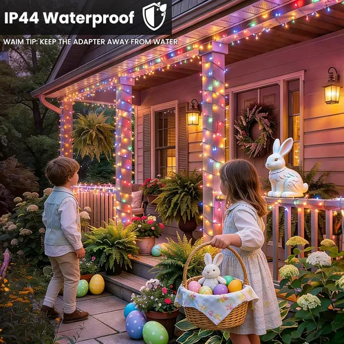 Miniatura 5 de Toodour Guirnalda de luces RGB de 66 pies, 200 luces LED que cambian de color con control remoto y temporizador, luces pastel impermeables