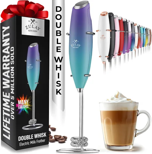 Miniatura 159 de Zulay Milk Boss Espumador de leche potente manual, hace espuma para latte, batidor para mezclar bebidas, café, miniespumador para capuchino, frappé