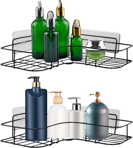 Miniatura 2 de Paquete de 8 adhesivos para organizador de ducha para reemplazo, adhesivo transparente fuerte para almohadillas adhesivas de organizador de ducha