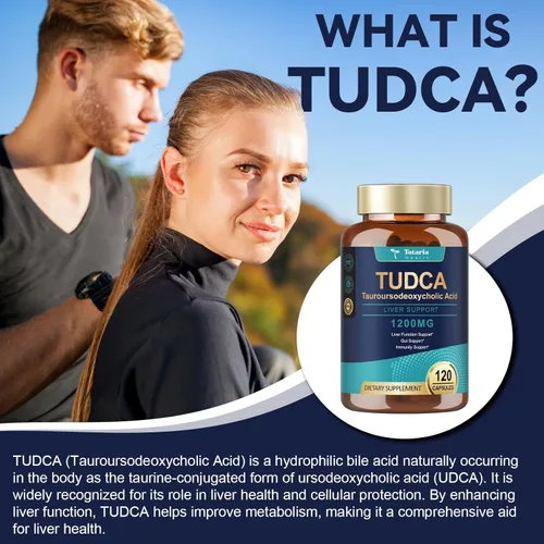 Miniatura 2 de Totaria (2 Paquetes) Suplemento TUDCA 1200mg (Ácido Tauroursodexocólico), Sales Biles TUDCA Puras de Fuerza Ultra para Apoyo del Hígado, Limpieza