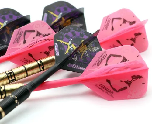 Miniatura 6 de CUESOUL Jazz-Metal - Juego de dardos de punta de acero de lujo de 0.74 oz/0.85 oz/0.92 oz con vuelos de dardos integrados AK5 King