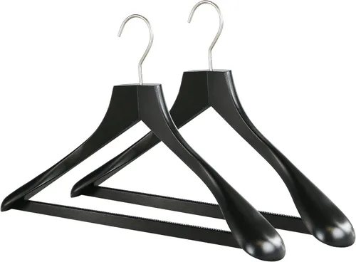 Miniatura 7 de MAWA by Reston Lloyd, Percha de madera europea, percha de madera de haya con hombros anchos de apoyo, gancho giratorio, acabado blanco