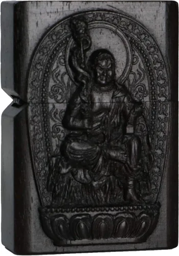 Miniatura 33 de Caja de carcasa de madera de ébano negro natural tallada para módulo Zippo (Serpiente Cobra)
