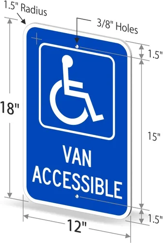 Miniatura 6 de SmartSign - K-1533-EG-12x18-D2 Letrero "Van Accesible" Aluminio reflectante de grado de ingeniero 3M de 12" x 18