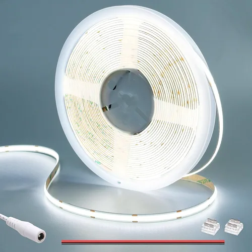 Miniatura 11 de GOMING Tira de luz LED COB de 24 V, blanco natural, 4000 K, 32.8 pies, 3120 LED, CRI 93+ 6300 lm, brillo uniforme, flexible, IP20, no impermeable