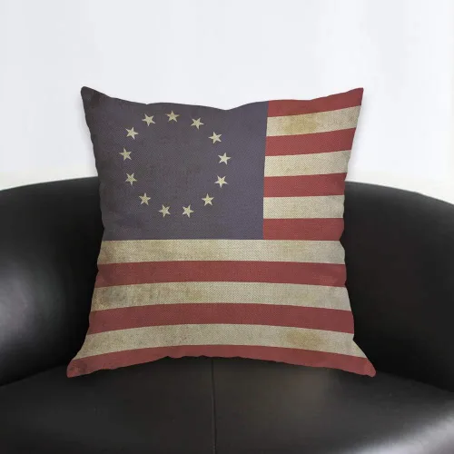 Miniatura 2 de AOYEGO Funda de almohada patriótica con diseño de bandera de los Estados Unidos, diseño de rayas vintage, Día de la Independencia, 18 x 18 pulgadas