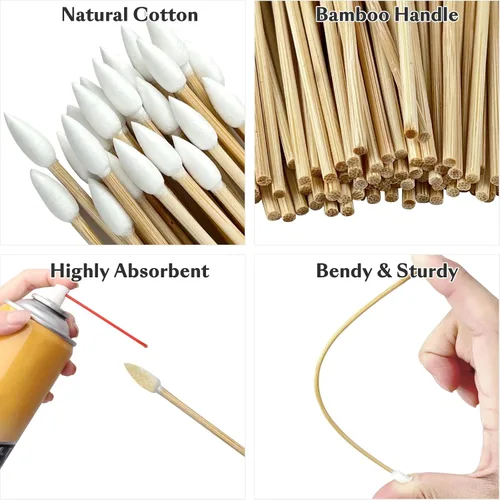 Miniatura 3 de 6 Inch Long Cotton Swabs, Gun Cleaning Swabs with Pointed Tips, Premium Tips for Gun Cleaning Supplies, Precision Cleaning Swabs for Firearms and