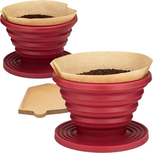 Miniatura 13 de COLETTI Sierra Camping Gotero de Café Pour Over — Gotero de Café Pour Over Plegable — Incluye Paquete de Filtros de Papel [Negro, Paquete de 1]