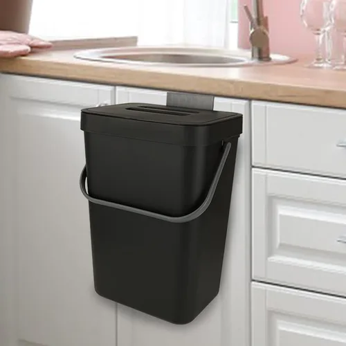 WOPPLXY Bote de basura colgante con tapa, 3.2 galones con tapa, cubo de basura colgante de pared para armario, debajo del fregadero, baño,