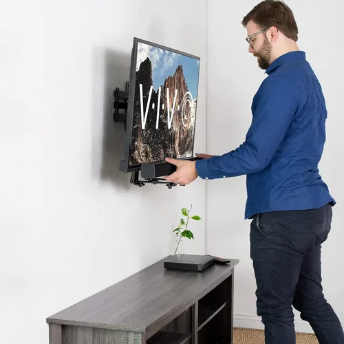 Miniatura 8 de VIVO Soporte de barra de sonido de acero con base antideslizante, TV montado sobre o debajo de la pared, se adapta a la mayoría de patrones VESA