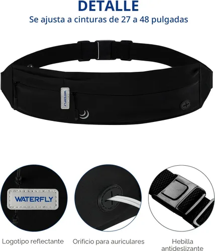 Miniatura 5 de WATERFLY Riñonera para correr con cinturón de carrera: Corredor Maratón Jogging Riñonera Deportiva Ejercicio Ejercicio Fitness Soporte para Teléfono