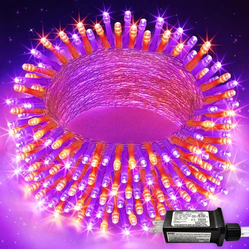 Miniatura 14 de JMEXSUSS Luces rojas blancas y azules con cable transparente, 66 pies, 200 luces LED para decoración del 4 de julio, luz de Navidad para celebración