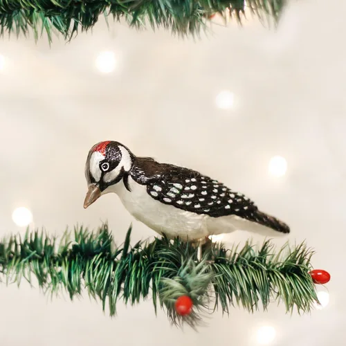 Miniatura 2 de Old World Christmas Adornos: Colección de observador de aves adornos soplados de vidrio para árbol de Navidad, pájaro carpintero