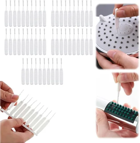 Miniatura 9 de Cepillo de limpieza de cabezal de ducha para agujeros pequeños, herramientas de limpieza de ducha multifuncionales, boquilla antiobstrucción