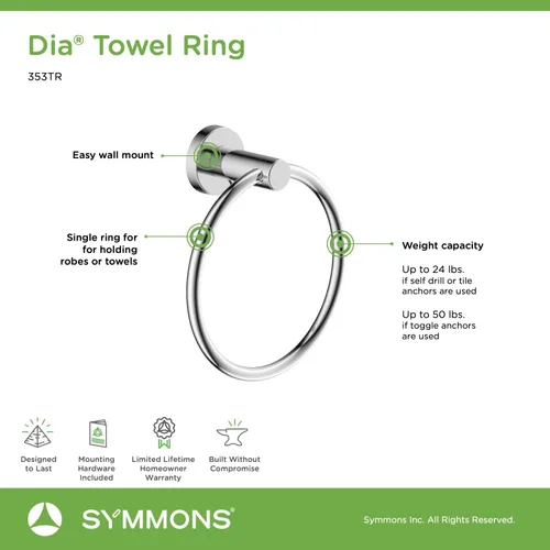 Miniatura 9 de Symmons 35AC3BUNDLE - Juego de accesorios de baño de pared de 3 piezas de diámetro en cromo pulido