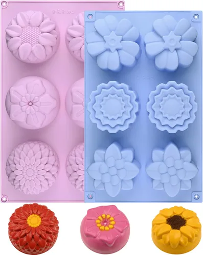 Miniatura 22 de Sakolla Paquete de 2 moldes cilíndricos de silicona para jabón, 15 moldes redondos de silicona para jabón hecho a mano, barras de loción, bombas