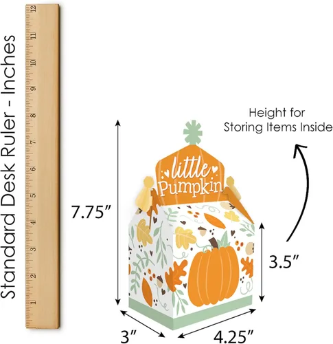 Miniatura 6 de Big Dot of Happiness Little Pumpkin - Caja de golosinas para fiestas – Fiesta de cumpleaños de otoño o baby shower – Juego de 12