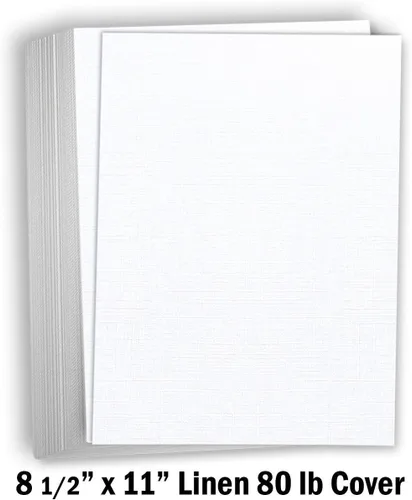 Miniatura 2 de Hamilco Papel de cartulina con textura de lino blanco Resume – 8 1/2 x 11 pulgadas, grueso en blanco, peso pesado, 80 libras, cartulina