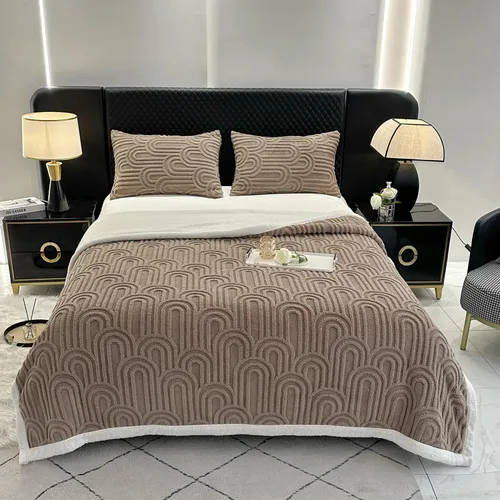 Miniatura 25 de UKELER - Manta Boho Sherpa 60" x 50" - Mantas de franela suaves y esponjosas para cama/sofá/oficina/camping A-bohemio