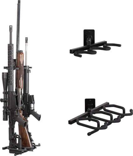 Exhibiciones de sujeción: 3 estantes para armas y rifles para armas de fuego Winchester Remington Ruger y más ángulo de 45 grados, acero resistente,