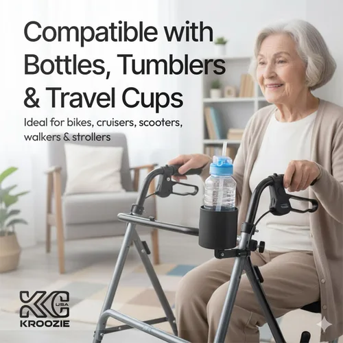 Miniatura 7 de Kroozie Soporte para botellas de bicicleta de lujo, universal, de acero inoxidable, para manillares, para barras verticales o en ángulo y bebidas
