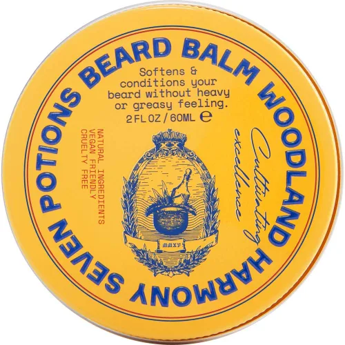 Seven Potions Bálsamo para barba de 2 onzas. Suavizante de barba 100% natural con aceite de jojoba. Hace que tu barba sea suave, detiene la picazón