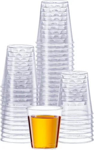 SETUP Vasos de chupito de plástico duro transparentes [29 ml - 200 unidades] Vasos desechables de chupito 1 oz. - Transparente