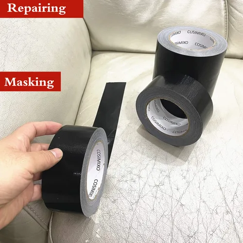 Miniatura 6 de COSIMIXO Paquete de 5 Cintas Adhesivas de Conducto Negras de Uso Pesado, 2 pulgadas x 30 yardas, fuerte, flexible, sin residuos, para todo clima