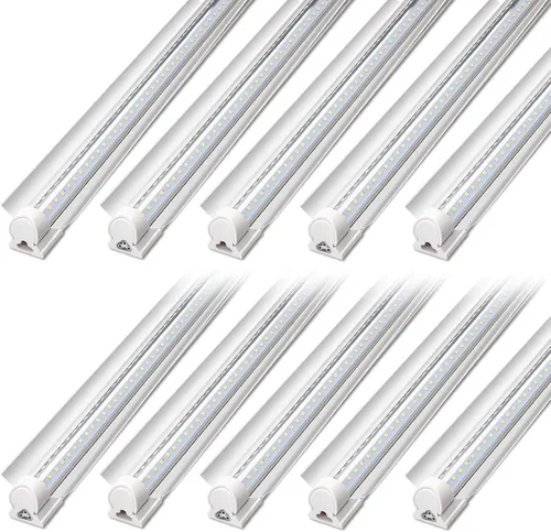 Miniatura 18 de Barrina T8 Luz LED para Taller 4 Pies, 40W 5500LM 5000K, Cubierta Transparente, Luces de Techo para Garaje, Lámpara LED en Forma de V, Luces