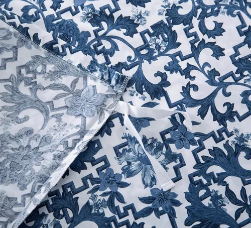 Miniatura 9 de Get Bed Ready Azulejos portugueses vintage Azulejos Funda de edredón de lujo con medallón español pintado cerámica blanca azul patrón mosaicos