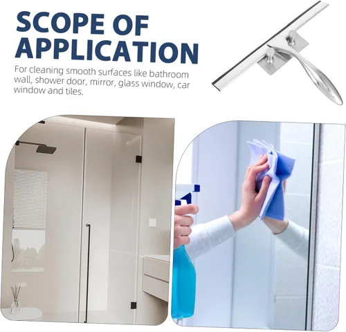 Miniatura 8 de Healeved Limpiaparabrisas de cristal de lujo para baño limpiador de acero inoxidable con mango deslizante
