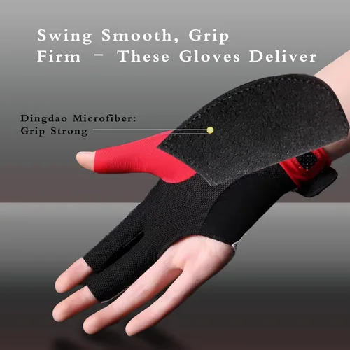 Miniatura 5 de Guante de billar para mano izquierda, duradero, cómodo, ajuste ajustable, tela transpirable, suave trazo de señal, adecuado para piscina, billar