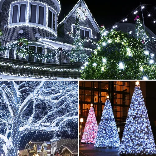 Miniatura 7 de Luces de Navidad para exteriores, 300 luces LED de 108 pies con 8 modos, enchufe de extremo a extremo, certificado UL, guirnalda de luces
