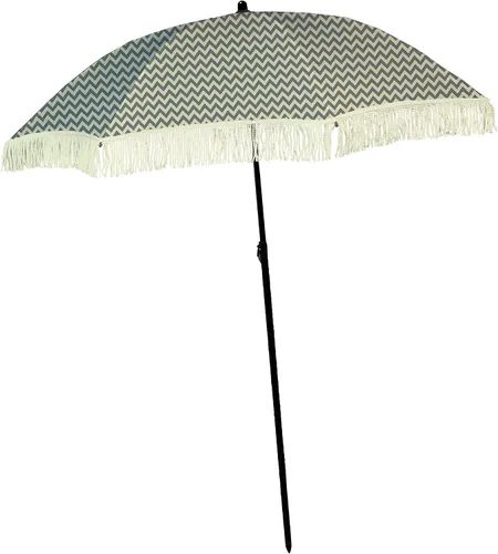 Miniatura 20 de Sombrilla de playa para arena, resistente al viento, con bolsa de anclaje de arena, portátil, flecos, bolsa de mezclilla, cuenta con parte inferior