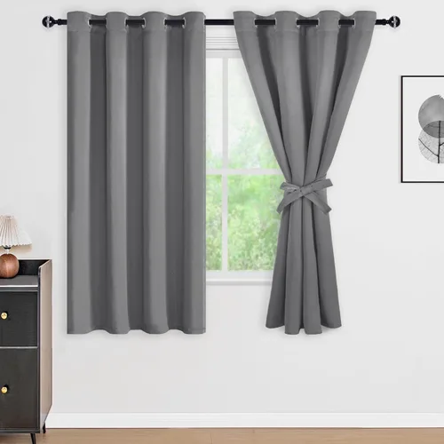 Miniatura 25 de DWCN Cortinas 100% opacas de 84 pulgadas de largo para dormitorio con forro negro, paneles de cortina de ventana de doble capa con aislamiento Azul
