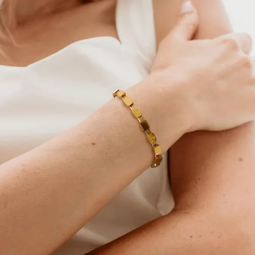 Miniatura 3 de Pulsera delicada de oro para mujer, chapada en oro de 18 quilates, pulsera de cadena de serpiente en espiga para mujer, Acero inoxidable chapado