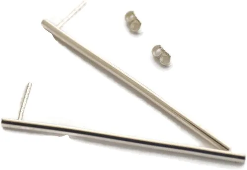 Miniatura 4 de Pendientes geométricos modernos de 0.118 in con relleno de oro de 14 quilates de 2 pulgadas de largo